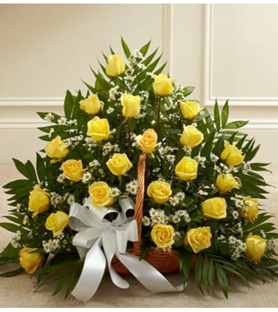 Yellow Fireside Floor Basket