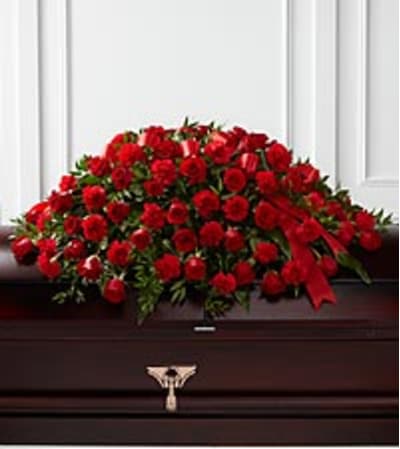 dearly departed casket spray