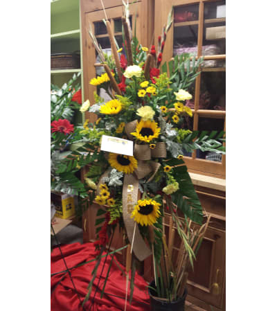 SUNFLOWER & CATTAIL EASEL