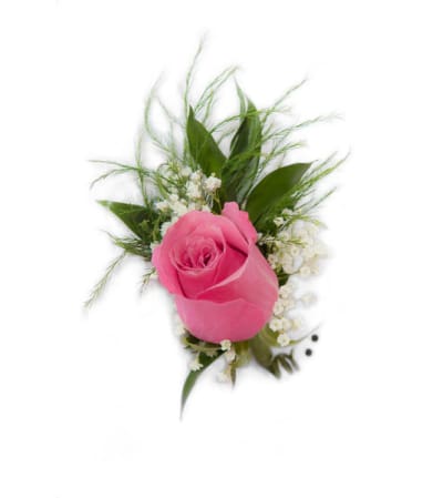Rose Boutonniere with Baby's Breath