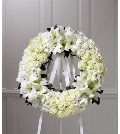 The FTD® Wreath of Remembrance™ in White
