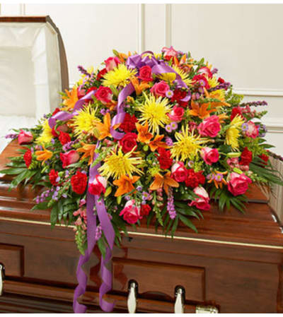Cherished Memories Half Casket Cover - Bright