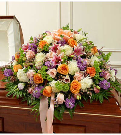 Cherished Memories Half Casket Cover - Pastel