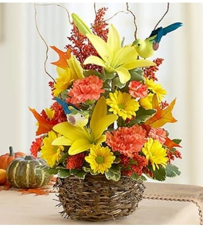 Autumn Birds Nest of Flowers™