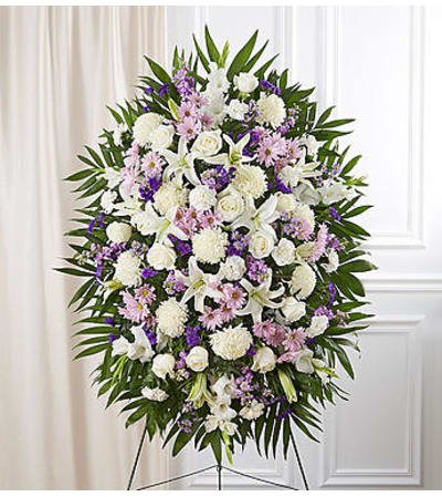 Lavender & White Sympathy Standing Spray