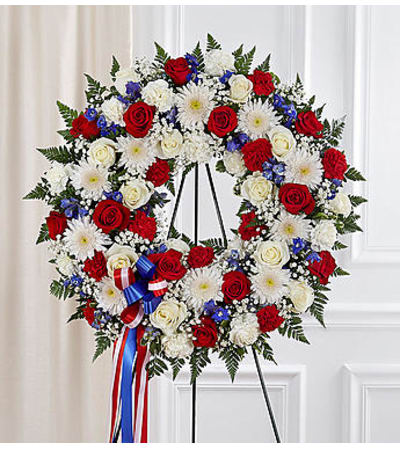Serene Blessings Red, White & Blue Standing Wreath