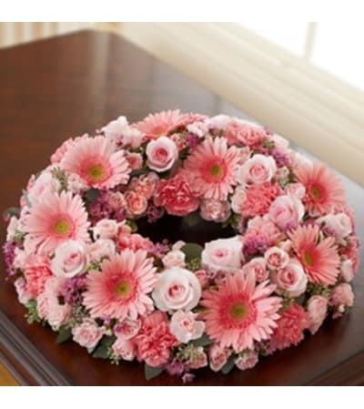 Pink Cremation Wreath