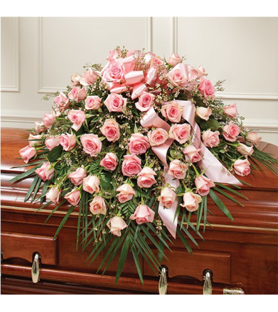 Pink Half Casket Spray Pink Half Casket Spray