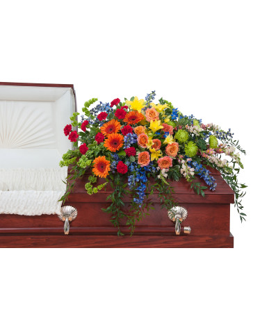 Treasured Celebration Casket Spray Treasured Celebration Casket Spray