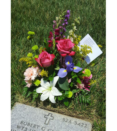 Springtime Garden Gravesite Arrangment Springtime Garden Gravesite Arrangment