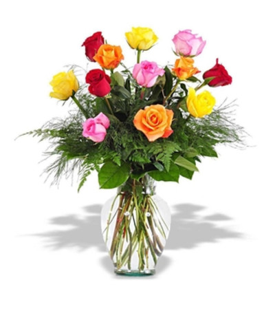 Dozen Mixed Colored Roses Dozen Mixed Colored Roses