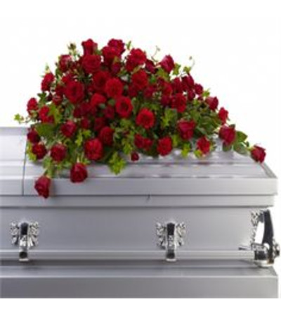 Shades of Red Casket Spray Shades of Red Casket Spray