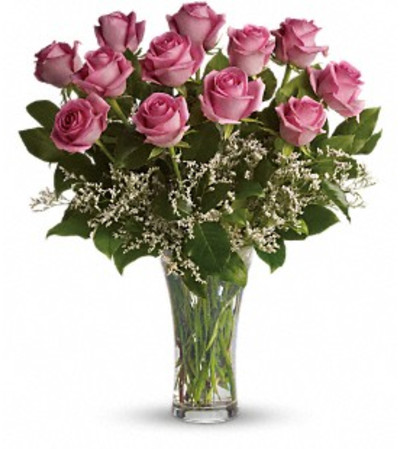 One Dozen Pink Roses Arranged One Dozen Pink Roses Arranged