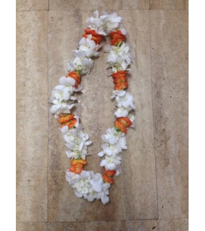 WHITE AND ORANGE LEI WHITE AND ORANGE LEI