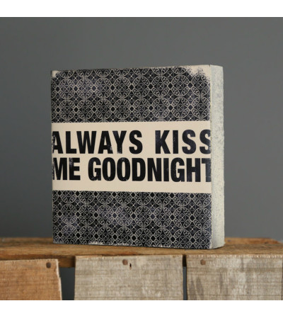 Always Kiss me Goodnight Block Art I Always Kiss me Goodnight Block Art I