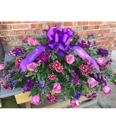 CASKET SPRAY - PURPLE CASKET SPRAY - PURPLE