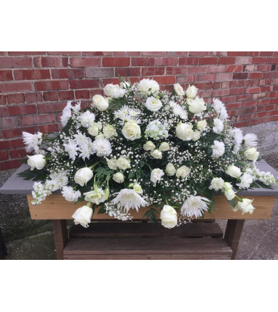 CASKET SPRAY - ALL WHITE CASKET SPRAY - ALL WHITE