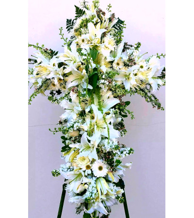 White Floral Cross #2 White Floral Cross #2