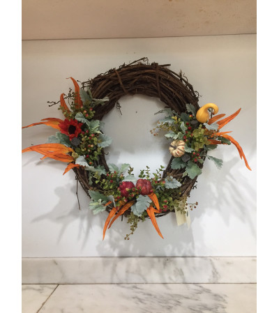 Feathers and Gourds Wreath Feathers and Gourds Wreath