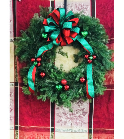 Green & Red Dazzling Balsam Wreath Green & Red Dazzling Balsam Wreath