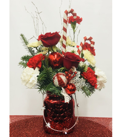Candy-Cane Holiday Arrangement Candy-Cane Holiday Arrangement