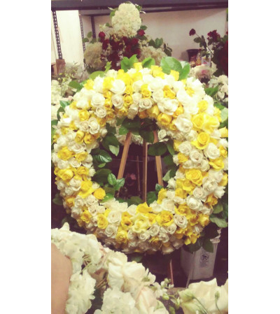 all white and yellow rose wreath all white and yellow rose wreath
