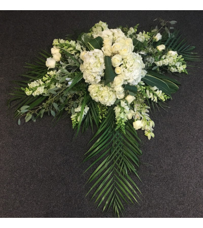 White Cascade Casket Flowers White Cascade Casket Flowers