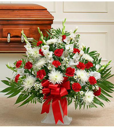 Red and White Floor Basket Red and White Floor Basket