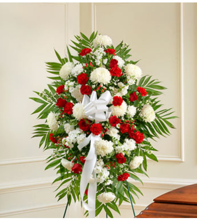 Red and White Standing Spray Red and White Standing Spray