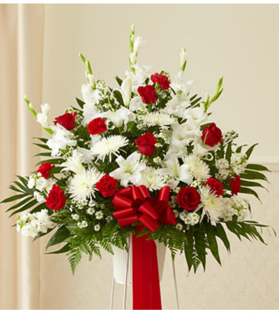 Red and White Standing Basket Red and White Standing Basket