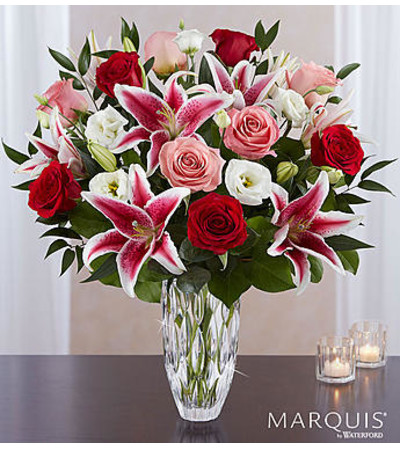 Marquis by Waterford® Blushing Rose & Lily Bouquet Marquis by Waterford® Blushing Rose & Lily Bouquet
