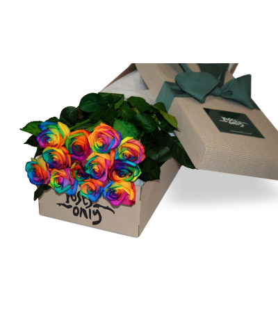 One Dozen Rainbow roses One Dozen Rainbow roses