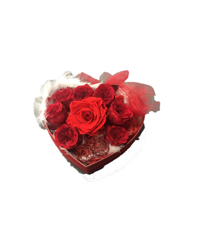 Preserved Roses with Heart Box - 3 sizes Preserved Roses with Heart Box - 3 sizes