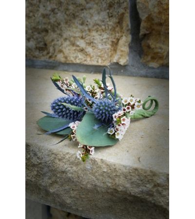 Blue Thistle Boutonniere Blue Thistle Boutonniere