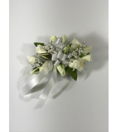White Mini Rose Wrist Corsage White Mini Rose Wrist Corsage