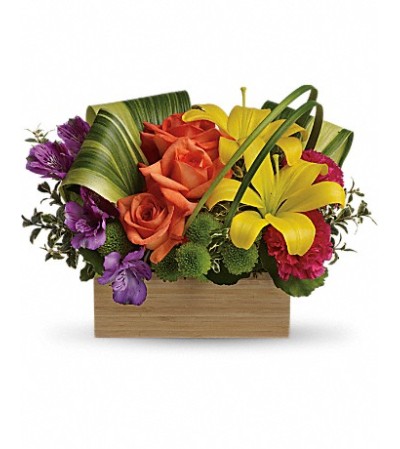 Send her a rainbow! Golden lilies, radiant roses and regal al Send her a rainbow! Golden lilies, radiant roses and regal al