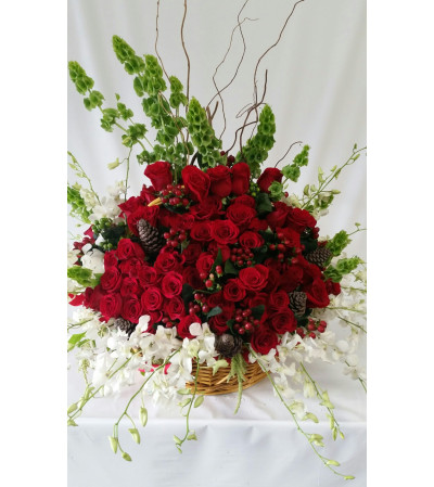 Stunning Red Roses and White Orchids Stunning Red Roses and White Orchids