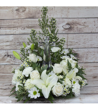 Crystal Cross Tabletop Wreath Crystal Cross Tabletop Wreath