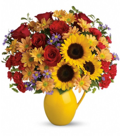 Teleflora's Sunny Day Pitcher of Joy Teleflora's Sunny Day Pitcher of Joy