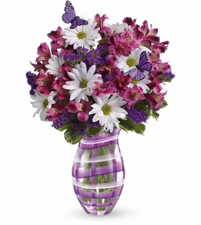 Teleflora's Lavender Plaid Bouquet Teleflora's Lavender Plaid Bouquet