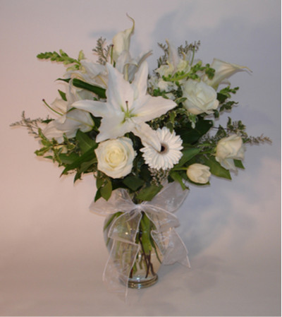 Large All White Mixed Vase Large All White Mixed Vase
