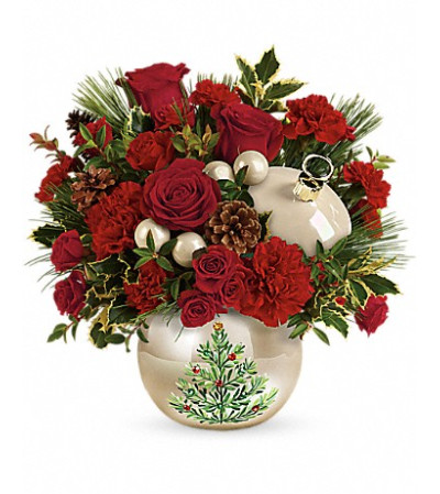 Teleflora's Classic Pearl Ornament Bouquet Teleflora's Classic Pearl Ornament Bouquet