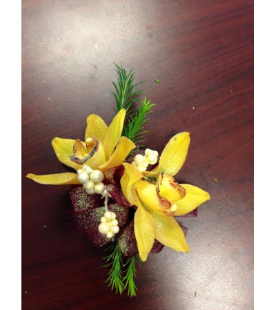 yellow cimbid wrist corsage yellow cimbid wrist corsage