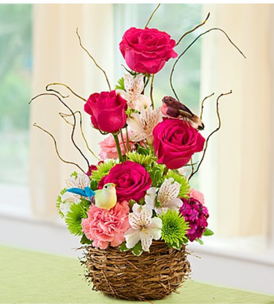 Springtime Bird Nest of Flowers Springtime Bird Nest of Flowers