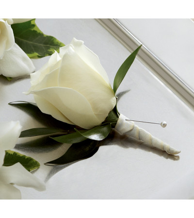 The FTD® White Rose Boutonniere The FTD® White Rose Boutonniere