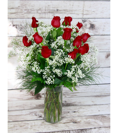 Red Roses with Baby's Breath Red Roses with Baby's Breath