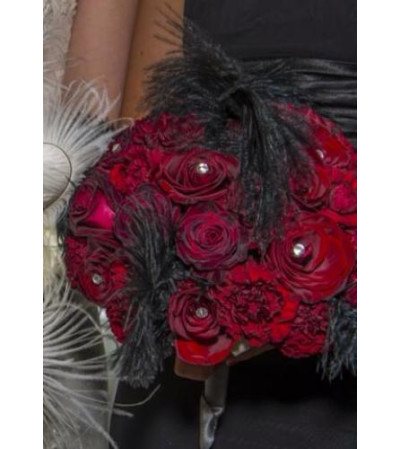 Red Rose and Feather Bouquet Red Rose and Feather Bouquet