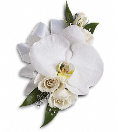 White Orchid and Rose Corsage White Orchid and Rose Corsage