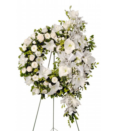 Elegant White Funeral Wreath Elegant White Funeral Wreath