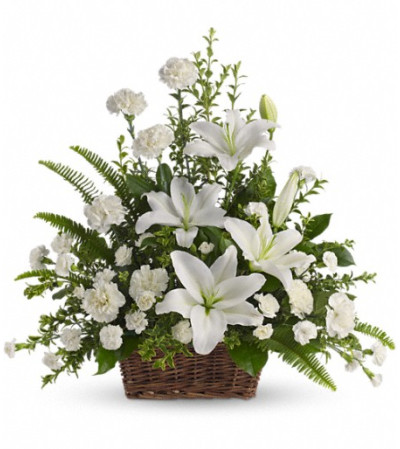 Peaceful White Lilies Basket Peaceful White Lilies Basket